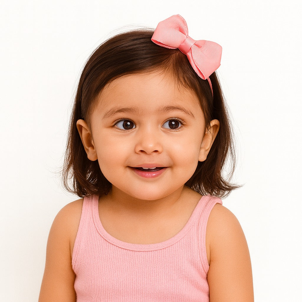 Girl baby pink ribbon bow