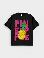 Girls Pineapple Graphic Black T-shirt