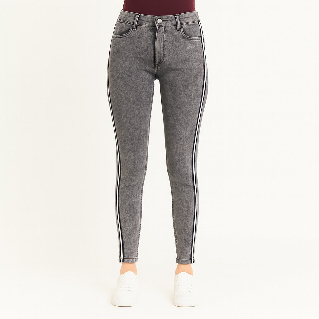 Ladies side stripe gray pant
