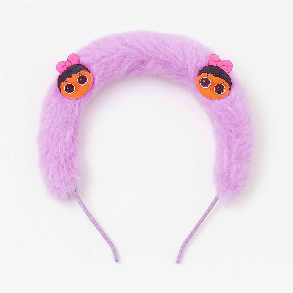 Girls pink LOL fur hair band