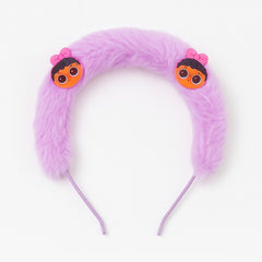 Girls pink LOL fur hair band