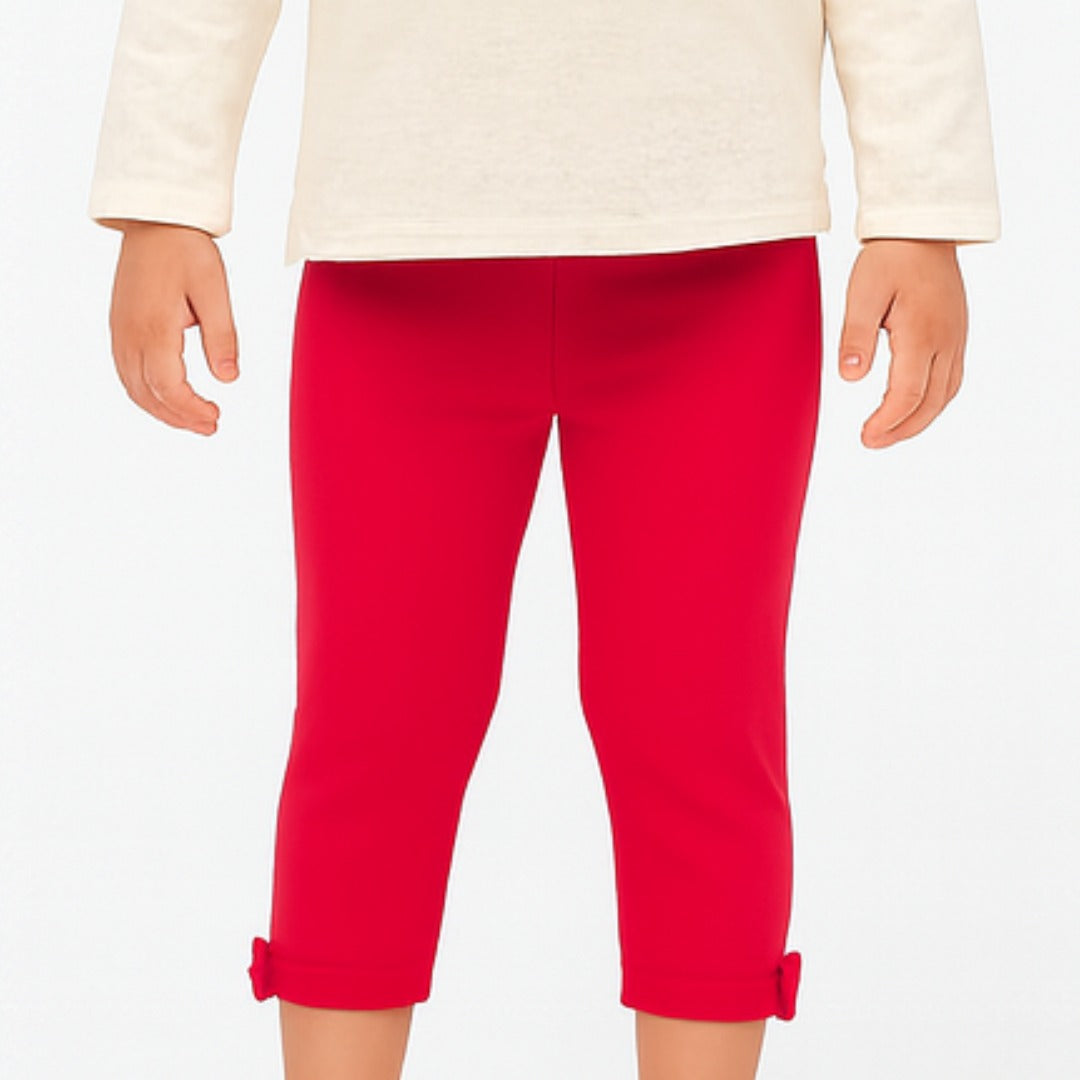 Girls maroon bow tights