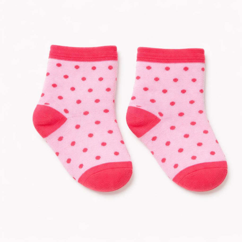 Girls pink polka dots socks