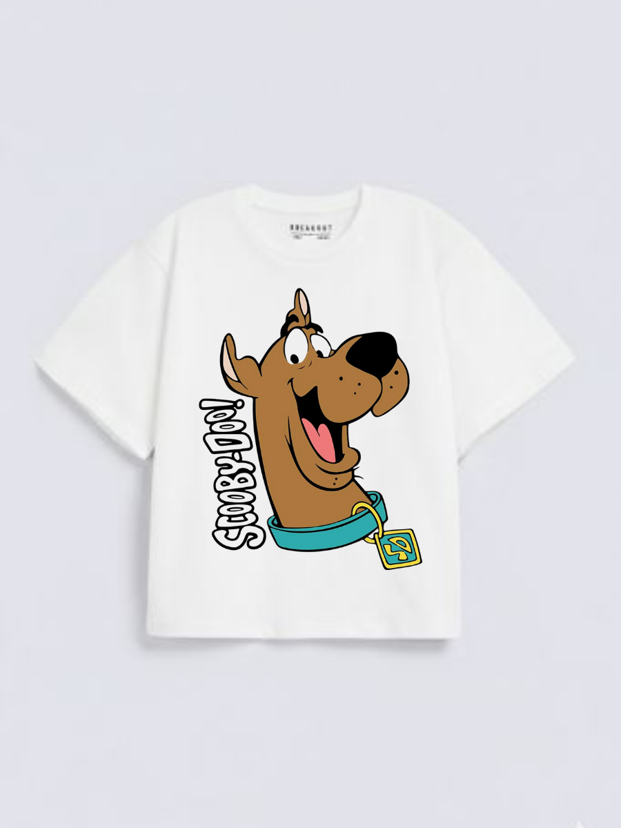 Boys Scooby Doo Cartoon Print White T-shirt