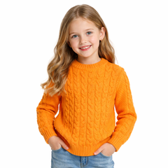 Girls yellow braded sweater (Last Chance)