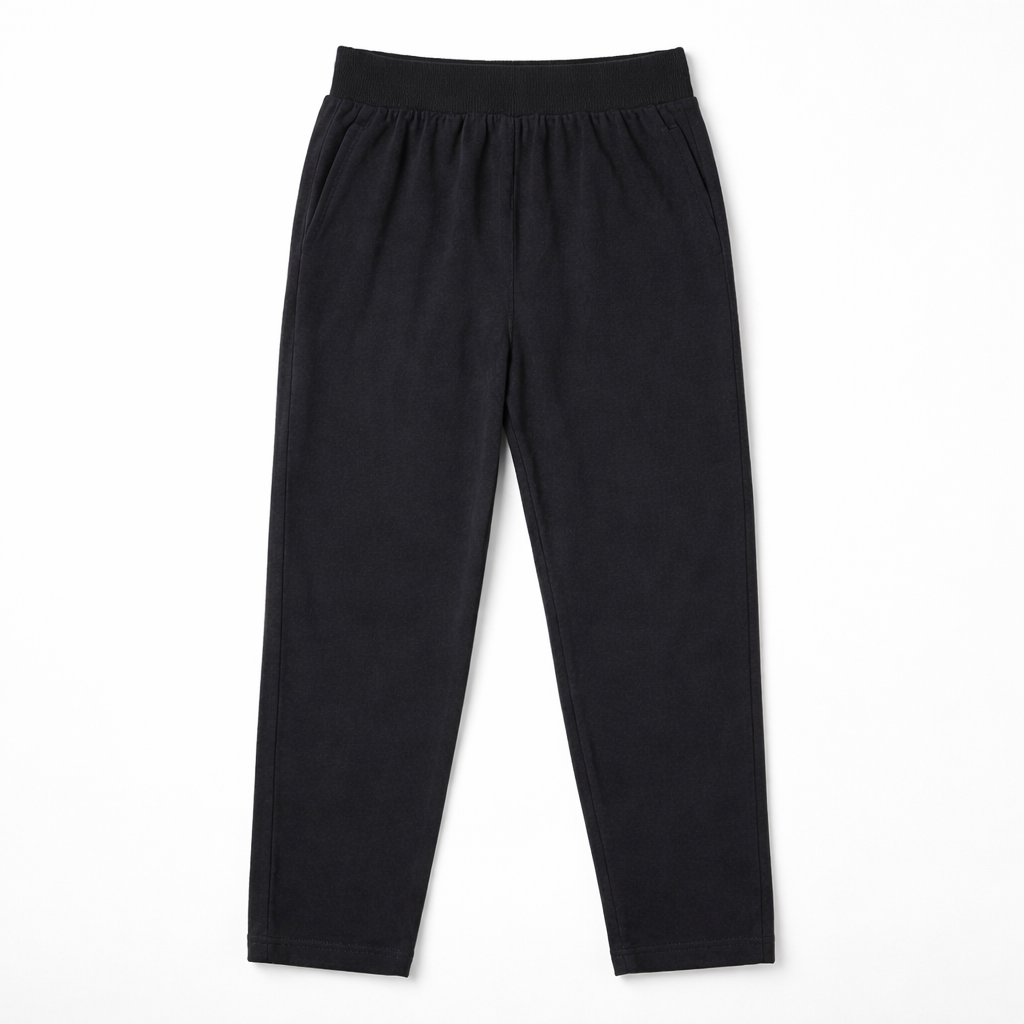 Girls black basic rib trouser (Last Chance)