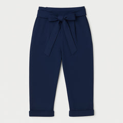 girls blue bow trouser