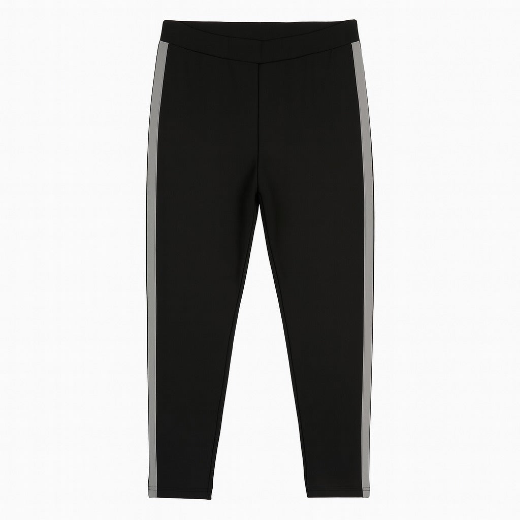 Ladies black side stripe trouser