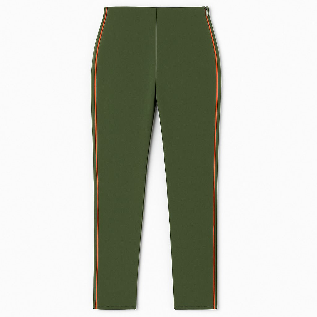 Ladies olive side stripe