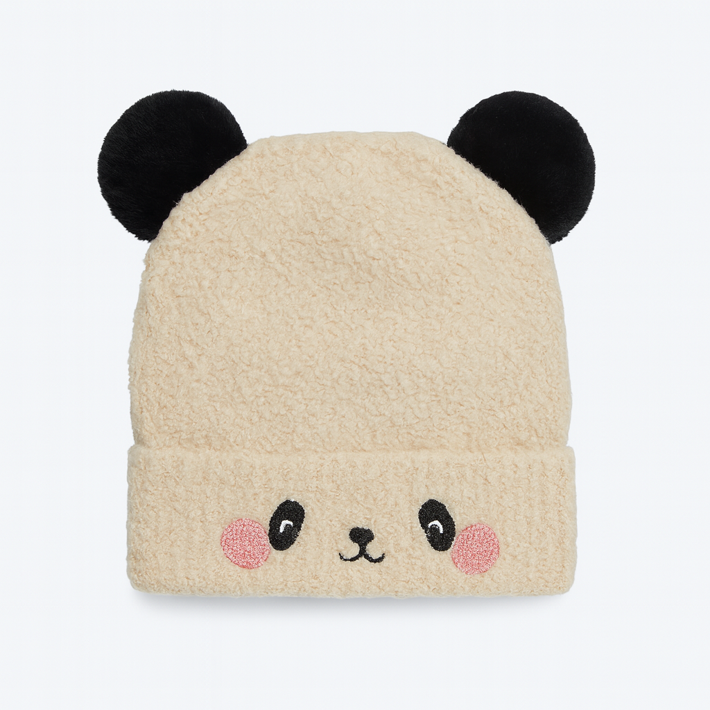 Beige cloud  pompon cap