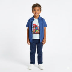 Boys Mario Graphic Double Shirt