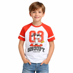 Boys snoopy shirt with orange sleeves (Last Chance)