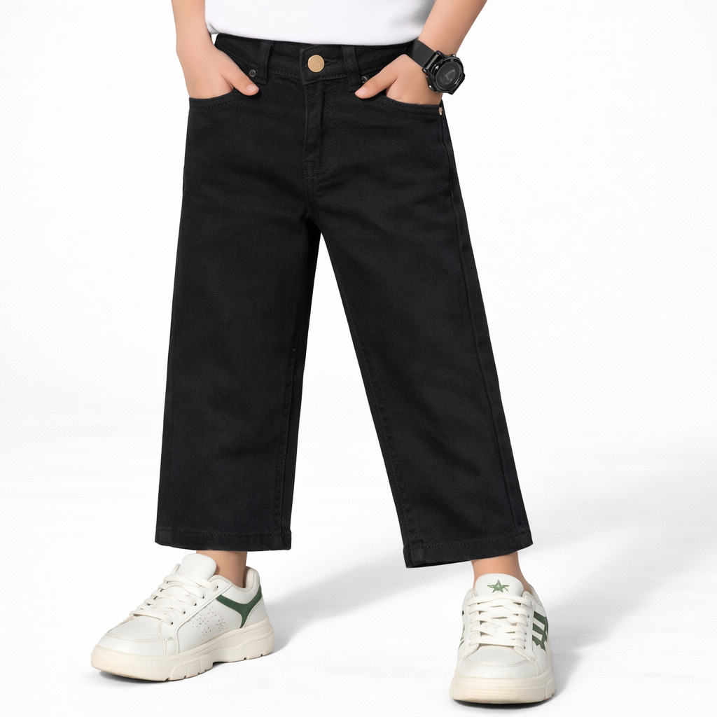Boys Black Classic Straight Pant