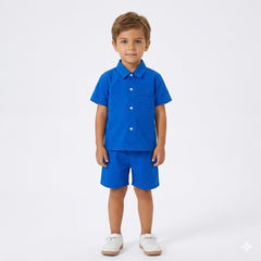 Boys Royal Blue Micro Dot Casual Tracksuit (Summer)