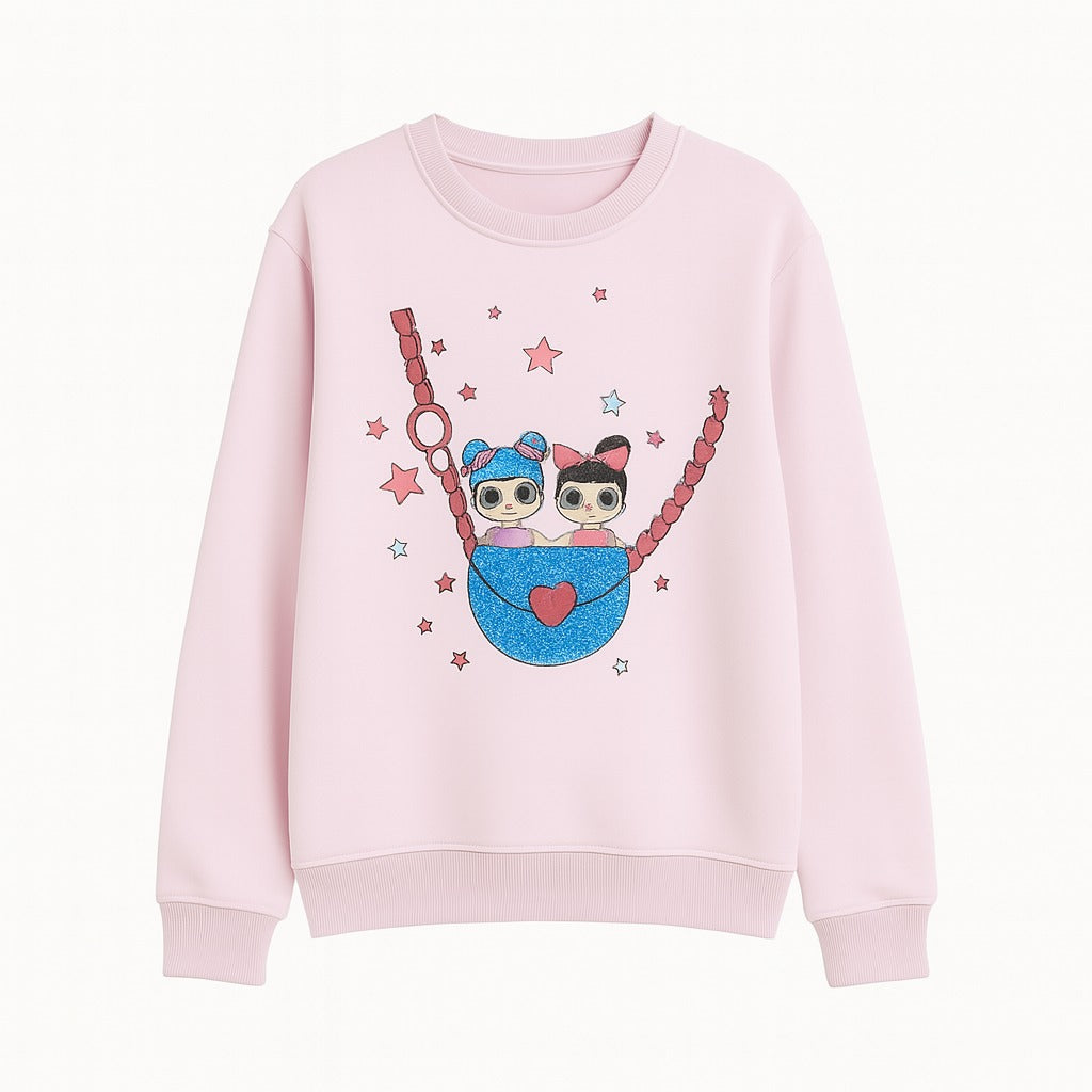 Girls pink sequince LOL Sweatshirt