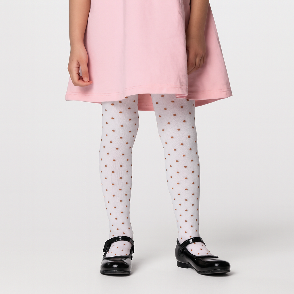 Girls white polka dots legging