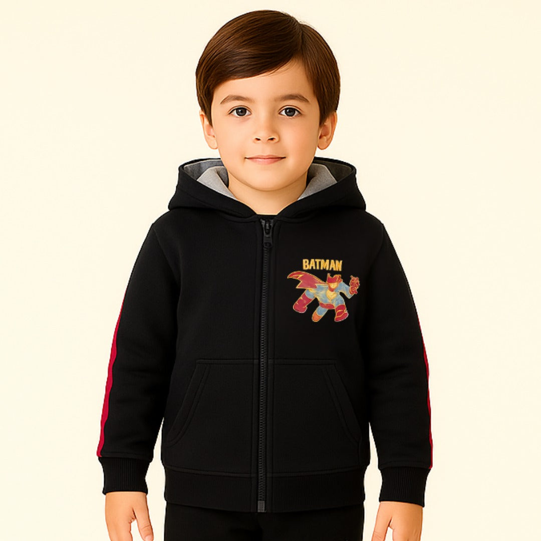 Boys black batman wool upper