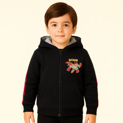 Boys black batman wool upper