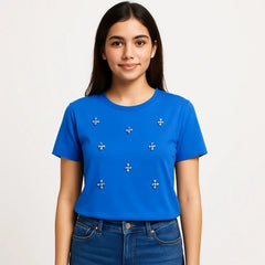 Ladies blue stone T-Shirt (Last Chance)