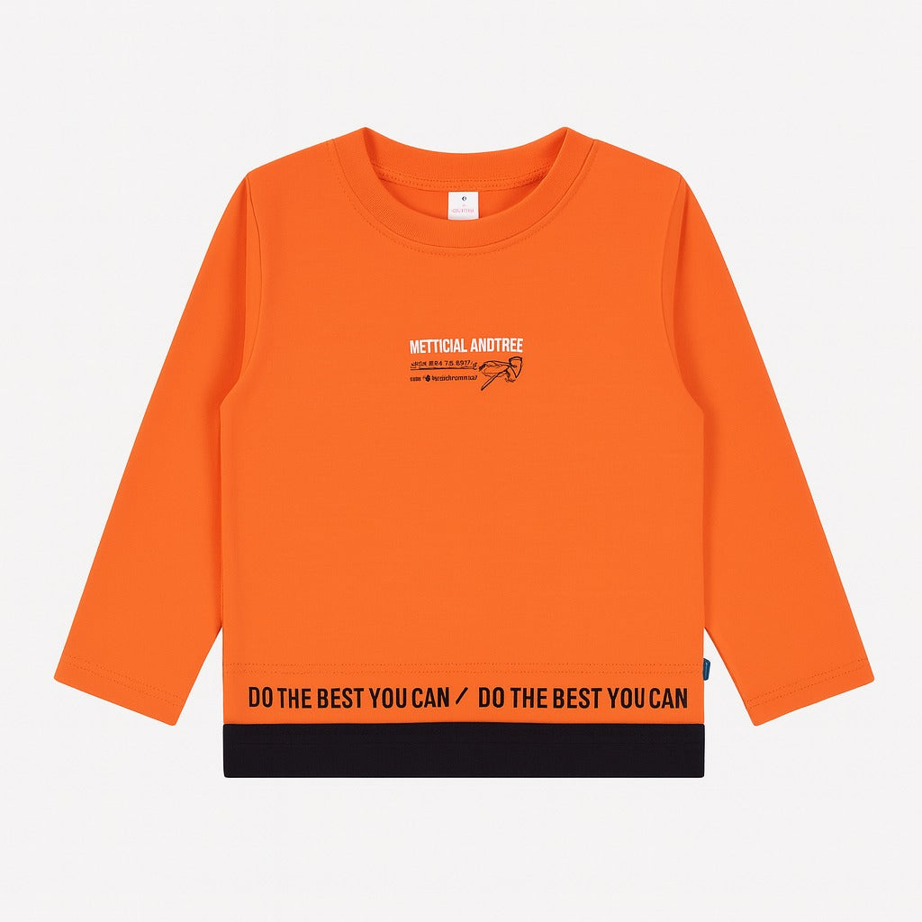 Boys orange full sleeve t-shirt