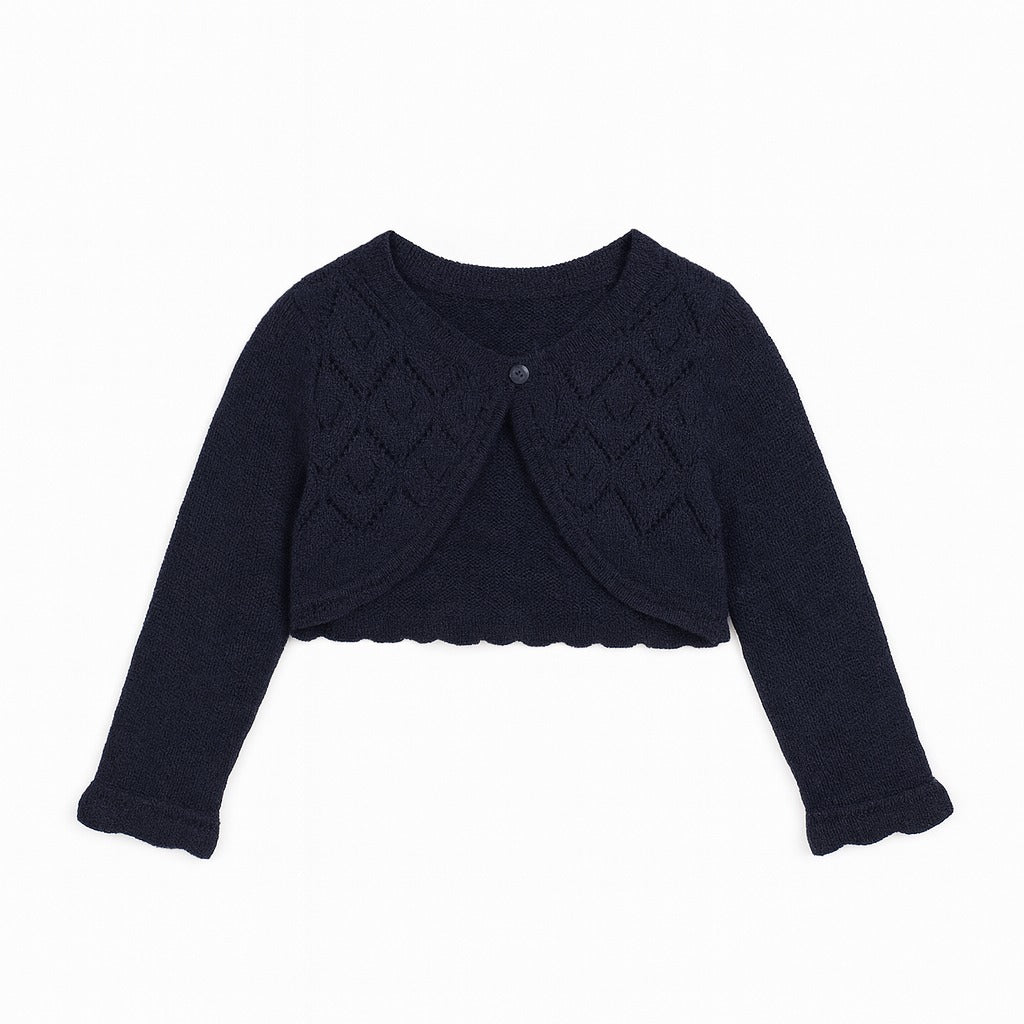 Blue sweater bolero