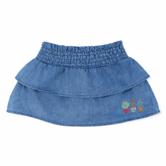 Girls blue skirt with flower embroidery (Last Chance)