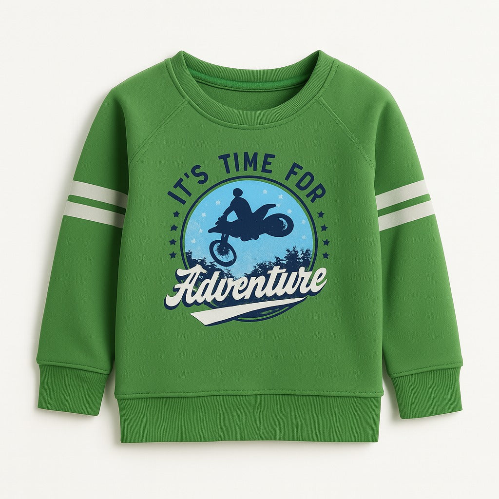 Boys green adventure sweatshirt