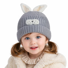 Gray rabbit cap
