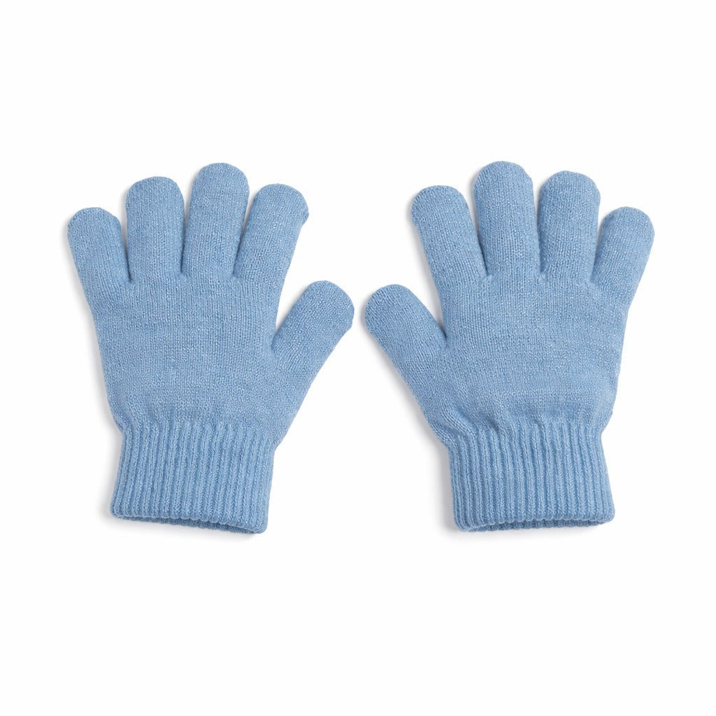 Girls light blue glitter gloves