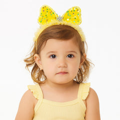 Girls yellow bow sequin hair band