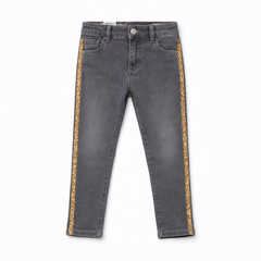 Girls gray side cheetah print pant (Last Chance)