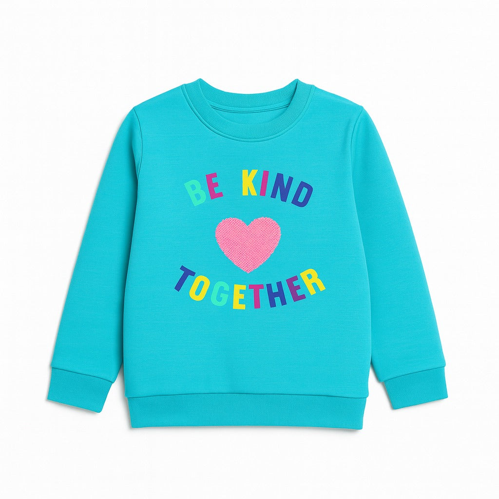 Sequin heart sweat shirt