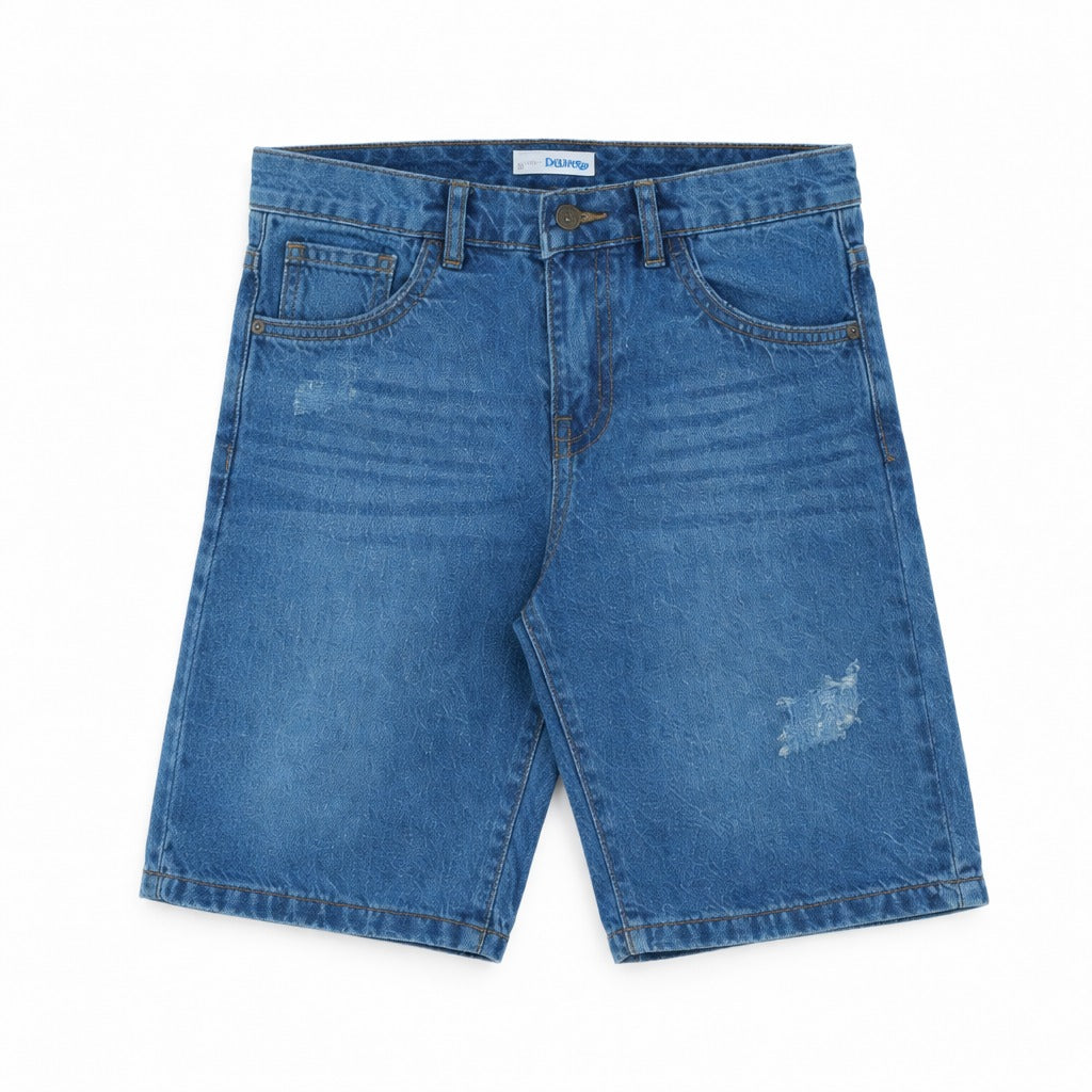 Boys rough style denim shorts