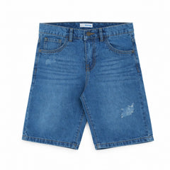 Boys rough style denim shorts