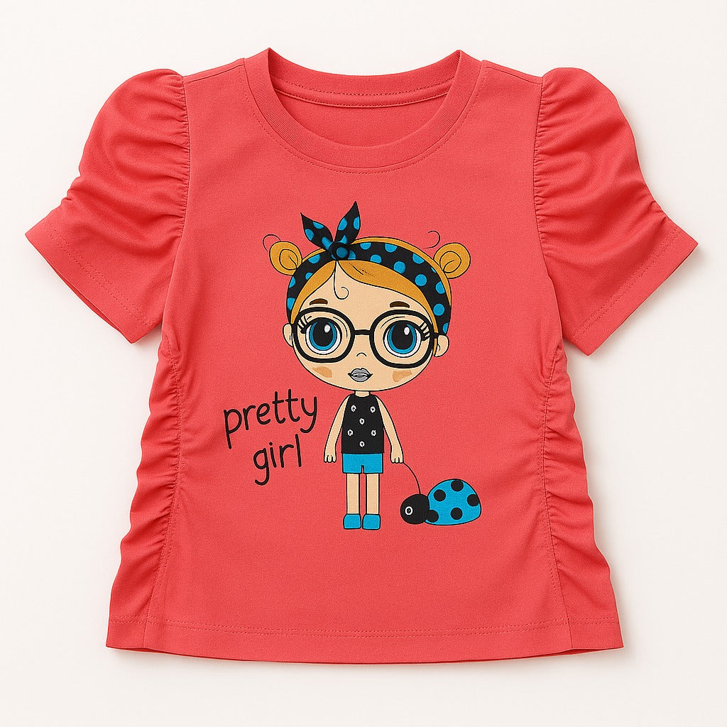Girls pink doll frill shirt