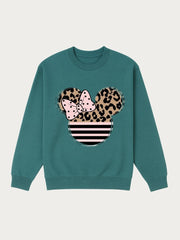 Girls Leopard Mickey Fleece Sweatshirt