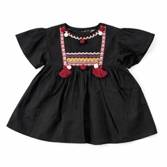 Girls black embroided frock (Last Chance)