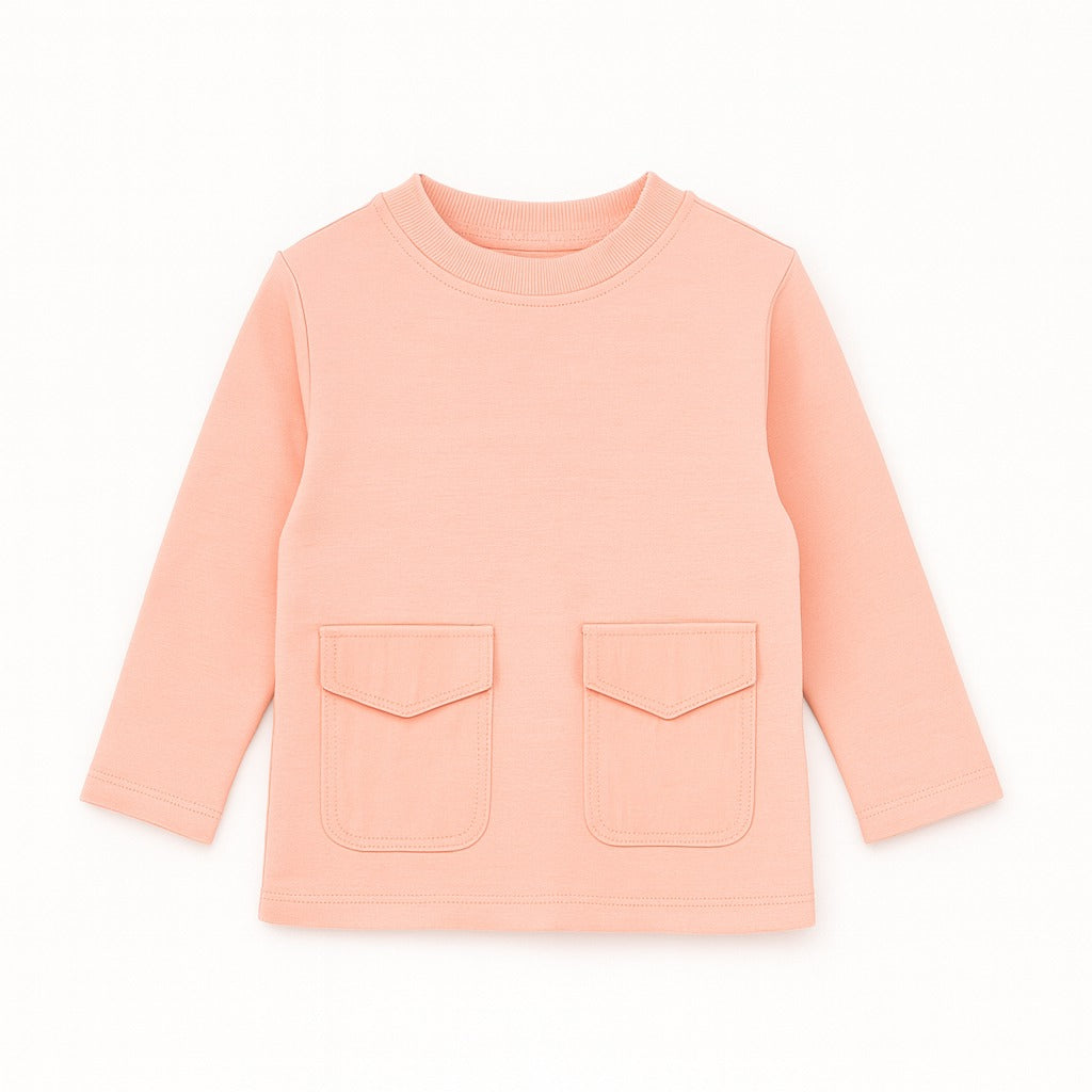 Girls peach pocket style sweatshirt (Last Chance)