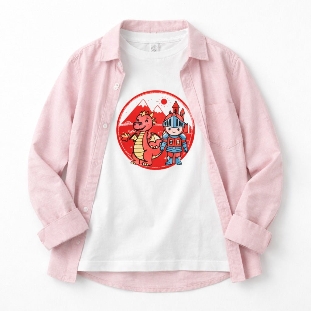 Boys Dragon Print Double Layer Shirt