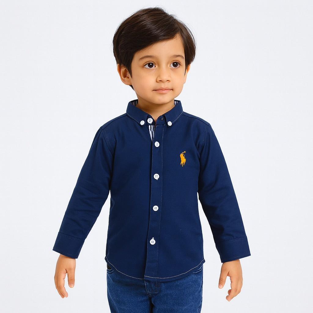 Embraided blue casual shirt