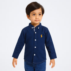 Embraided blue casual shirt