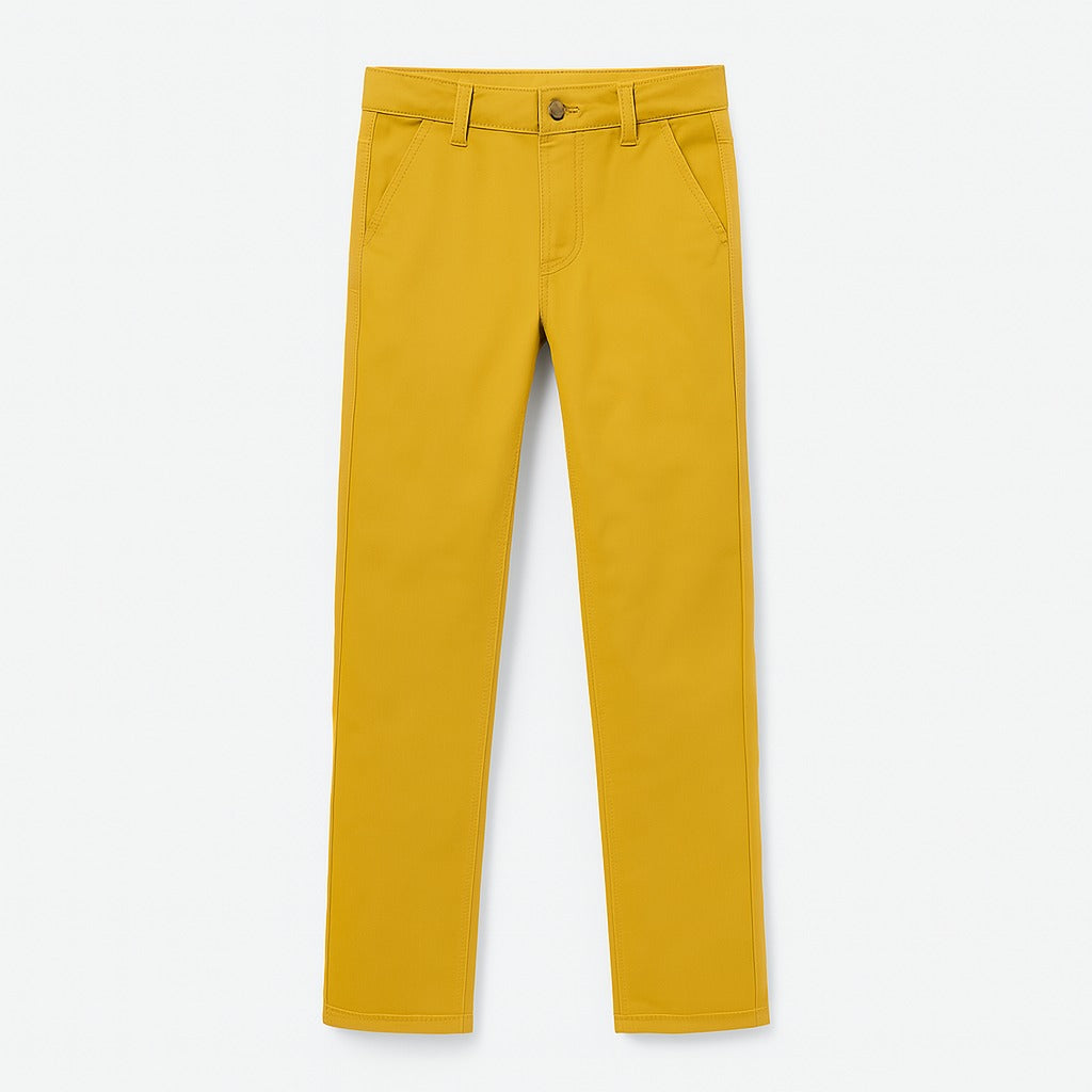 Girls mustard cotton pant