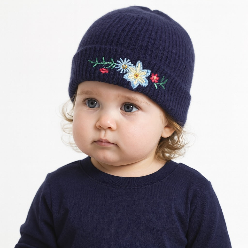 GIRLS FLOWER EMBROIDED CAP