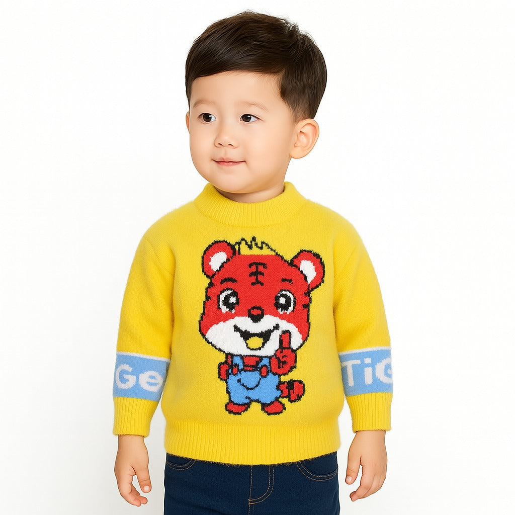 boys yellow lion sweater