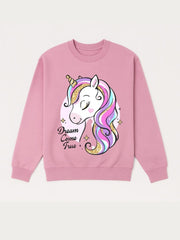 Girls Pink Unicorn Sweatshirt