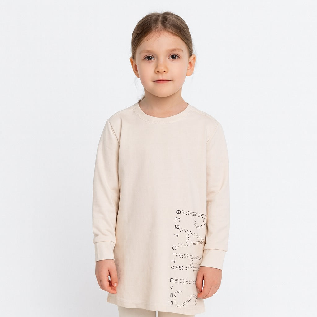 Girls stone work paris sweatshirt