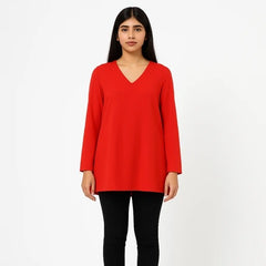 Ladies red silk top