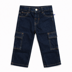 Boys Dark Blue Pocket Denim baggey Pant