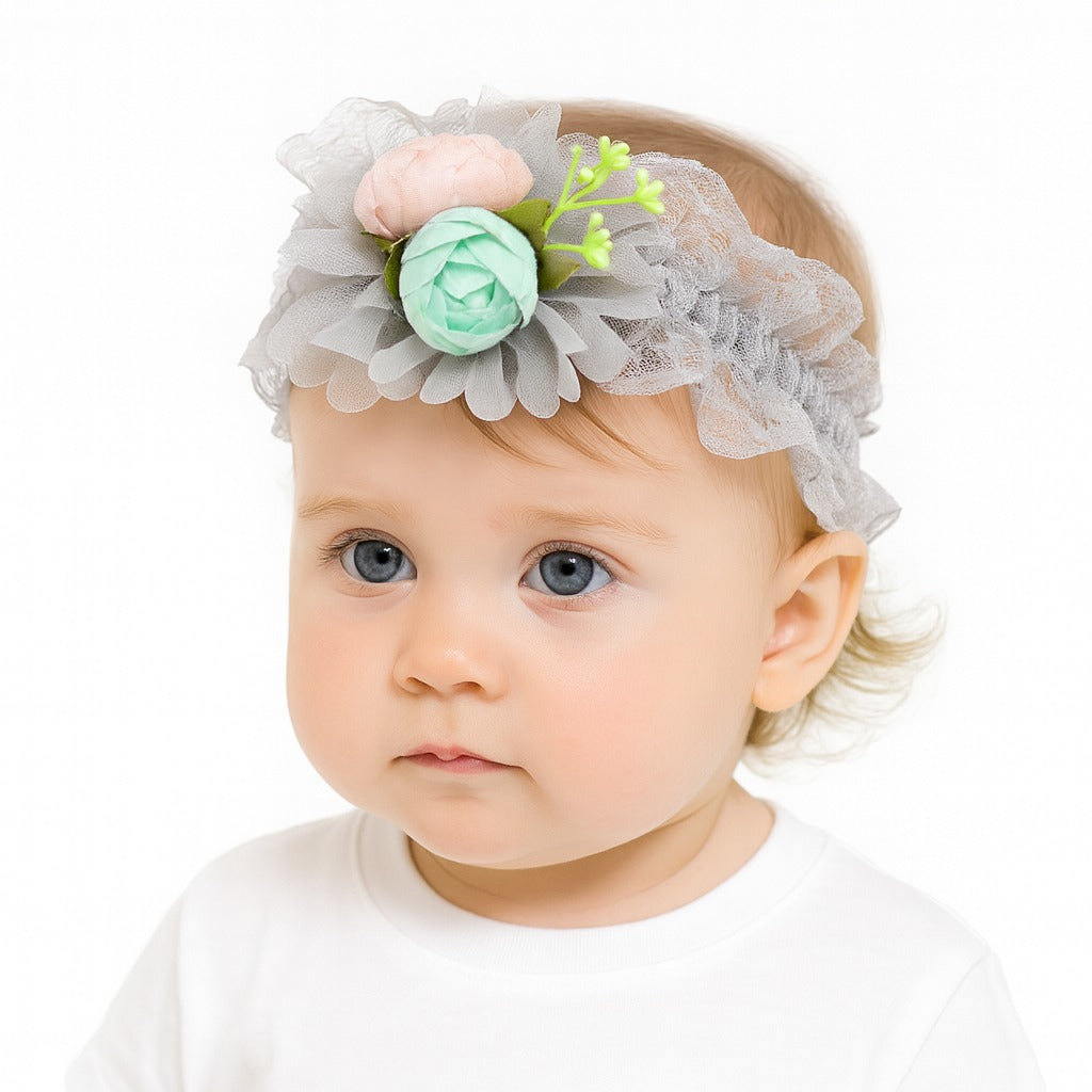 Girls white flower band