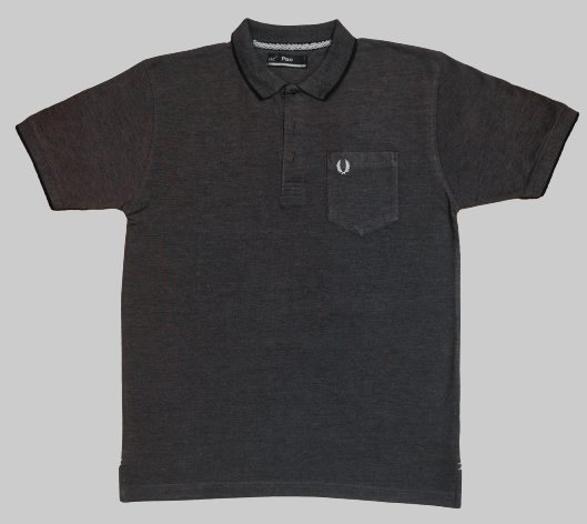 Mens dark gray double shade polo shirt
